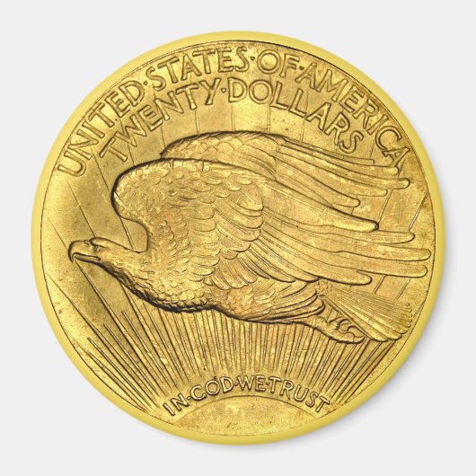 Aimant Pièce d'or de 20 dollars US Eagle (Devant)