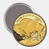 Aimant Pièce d'or de Buffalo US de 50 dollars (Recto/Verso)