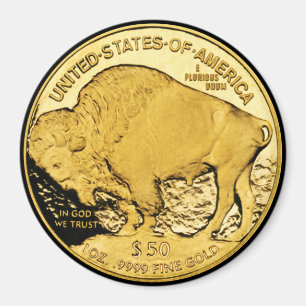 Aimant Pièce d'or de Buffalo US de 50 dollars