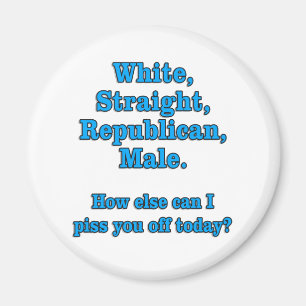 Aimant Pièce en t masculine républicaine droite blanche