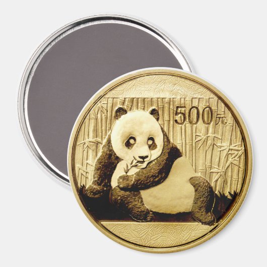Aimant Pièce Panda or (Recto/Verso)