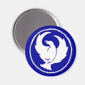 Aimant pied croisé en bleu, rond ou Carré (Recto/Verso)