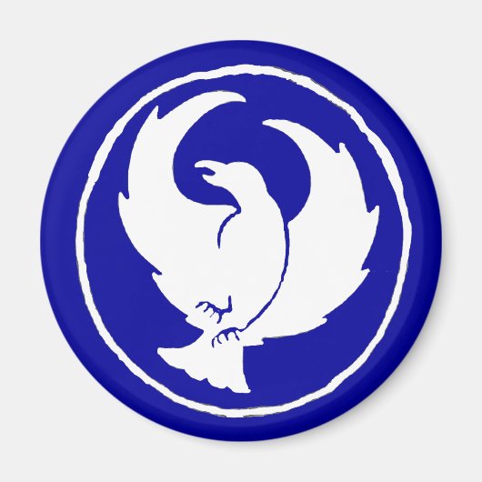 Aimant pied croisé en bleu, rond ou Carré (Devant)