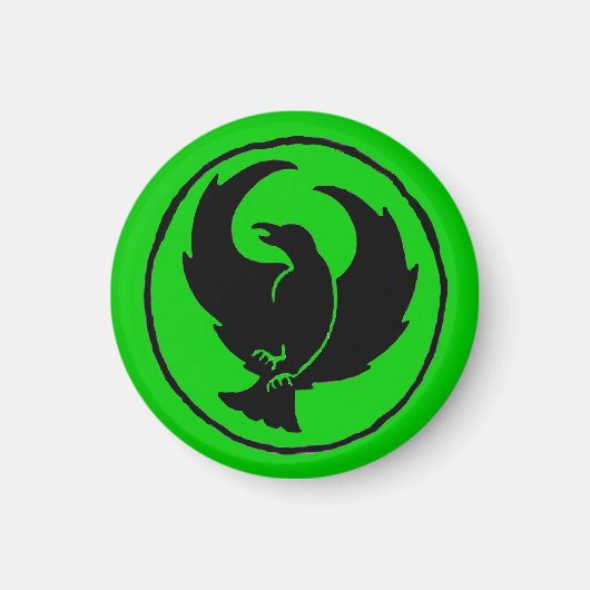 Aimant pied croisé (noir/vert vrai) (Devant)