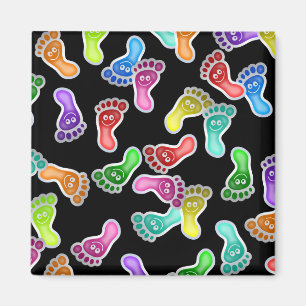 Aimant Pieds heureux de papier peint