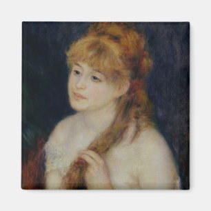 Aimant Pierre A Renoir   Jeune femme lui tressant les che