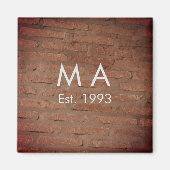 Aimant pierre de brique rustique Brown ajouter le nom let (Devant)