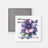 Aimant Pierre de naissance de février Améthyste et Violet (Recto/Verso)