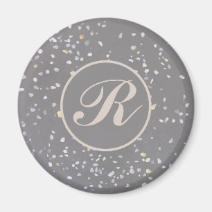 Aimant Pierre de Terrazzo Gris