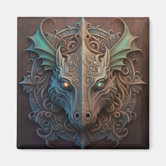 Aimant Pierre médiévale Gargoyle Dragon Carturage (Devant)