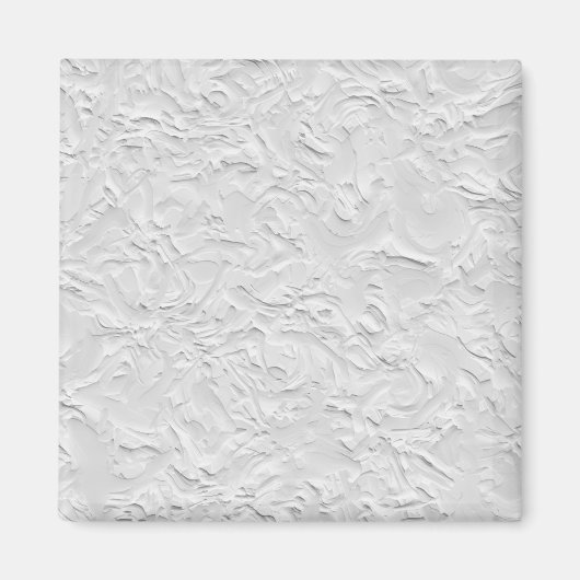 Aimant Pierre texturée blanche, Art Abstrait monochrome (Devant)