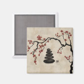 Aimant Pierre Zen Sakura Tree (Recto/Verso)