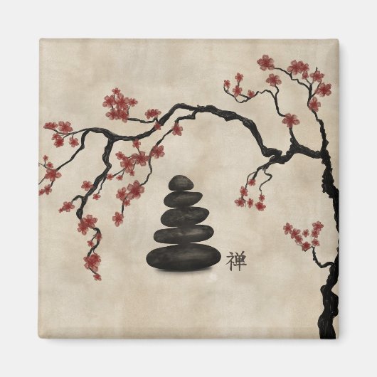 Aimant Pierre Zen Sakura Tree (Devant)