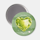 Aimant Pierres d'origine Août Péridot Olive Green Heart (Recto/Verso)