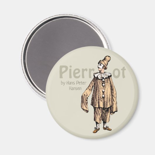 Aimant Pierrot de Hans Peter Hansen CC0235 Fridge art (Recto/Verso)