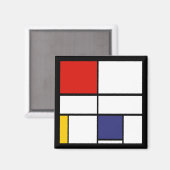 Aimant Piet Mondrian, Composition C (Recto/Verso)
