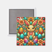 Aimant PIETER ~ Lapin de Pâques et Oeufs ~ (Recto/Verso)