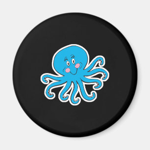 Aimant pieuvre bleue heureuse