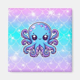 Aimant Pieuvre bleue mignonne