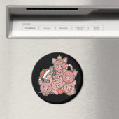 Aimant Pig Christmas Tree Funny Animal Christmas (In Situ (Lave-vaisselle))