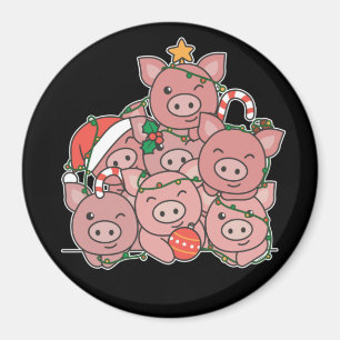 Aimant Pig Christmas Tree Funny Animal Christmas