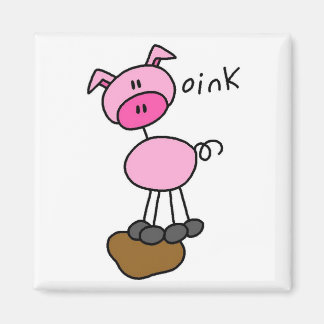 Aimant Pig dit T-shirts et cadeaux roses