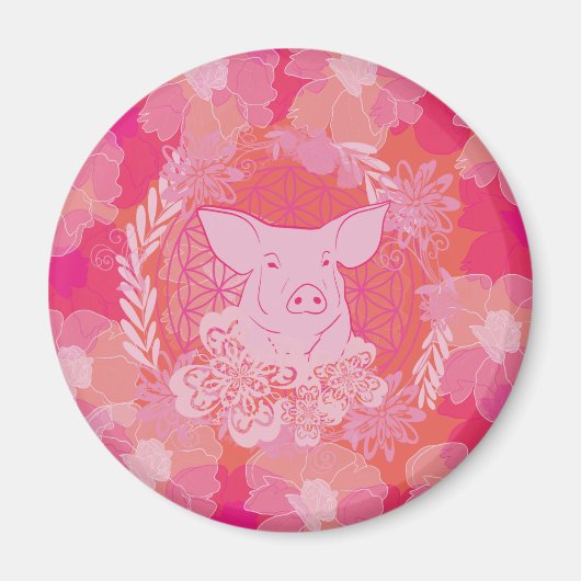 Aimant PiG Fleur de vie (Devant)