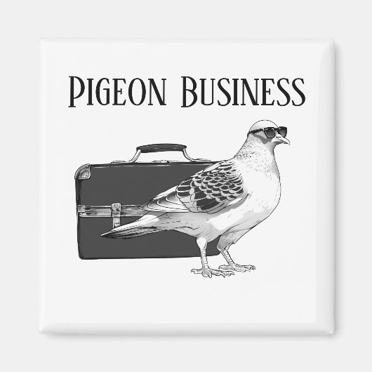 Aimant Pigeon Business (Pas de sac à dos) (Devant)