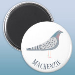 Aimant Pigeon Personnalisé<br><div class="desc">Un pigeon amusant. Idéal pour les amateurs d'oiseaux, les coureurs de pigeons ou toute autre personne qui aime ces créatures caractéristiques. Art original de Nic Squirrell. Modifiez le nom pour customiser.</div>