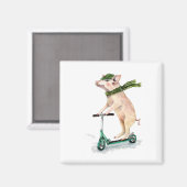 Aimant Piggy sur scooter (Recto/Verso)