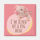 Aimant Piglet mignon - Je suis un peu un contrat de cocho (Devant)