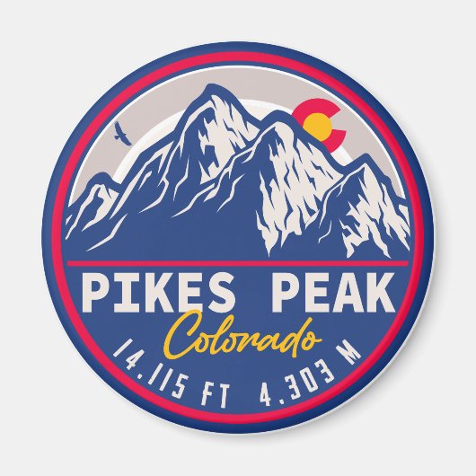 Aimant Pikes Peak Colorado Mountain Camping Souvenirs (Devant)