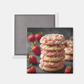 Aimant Pile De Biscuits Aux Pépites De Chocolat Blanc Et  (Recto/Verso)