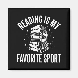 Aimant Pile de livres hommes femmes enfants lisant cool