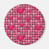 Aimant Pile rose Avec Coeurs (Devant)