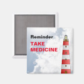 Aimant Pill Medicine Reminder Beach Lighthouse Kitchen (Recto/Verso)
