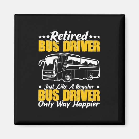 Aimant Pilote de bus retraité (Devant)