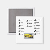 Aimant Pilote de bus scolaire (Recto/Verso)