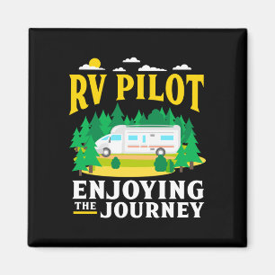 Aimant Pilote de camping-car homme profitant du voyage dr