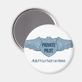 Aimant Pilote privé - Ailes bleues (Recto/Verso)