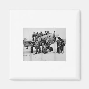 Aimant Pilotes vintages de Tuskegee Usa Black History Wor