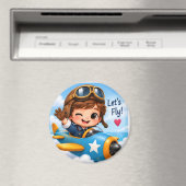 Aimant Pilotons le Petit Avion Mignon (In Situ (Lave-vaisselle))