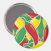 Aimant Piments de piment légers à la circulation funky (Recto/Verso)