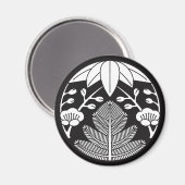 Aimant Pin, feuilles de bambou, ume (Recto/Verso)