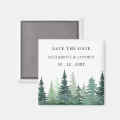 Aimant Pin Rustique Montagne Enregistrer l'aimant Date (Recto/Verso)