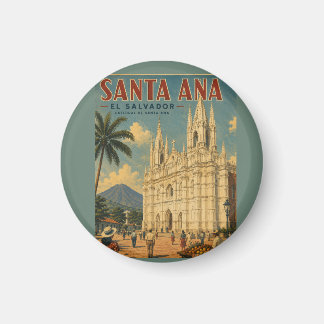 Aimant Pin Santa Ana, El Salvador Retro poster