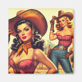 Aimant Pin-up Country Western (Devant)