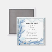 Aimant Pine Bleue Hiver Mariage de Noël Enregistrer la da (Recto/Verso)