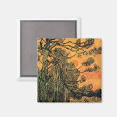 Aimant Pine Trees Red Sky Setting Soleil par Vincent van  (Recto/Verso)