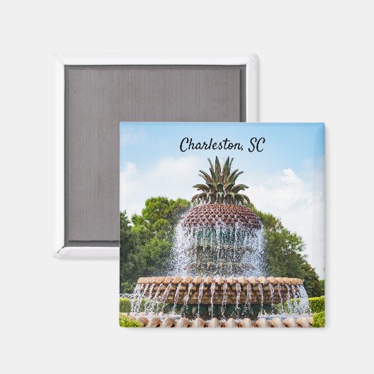 Aimant Pineapple Fountain à Charleston (Recto/Verso)